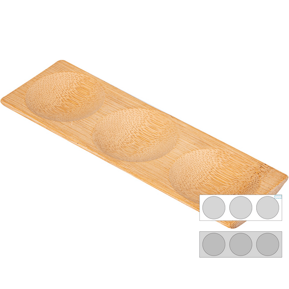 Assiette avec 3 cavités en bambou Assiette avec 3 cavités en bambou